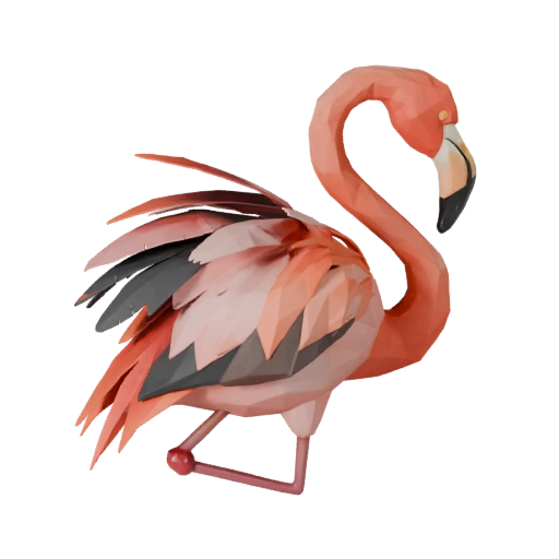 Low Poly Flamingo 3D Model - Unity Game Asset with FBX | PBR