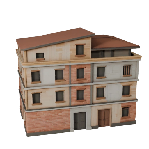 Stylized Mediterranean House 3D Model - Game Asset
