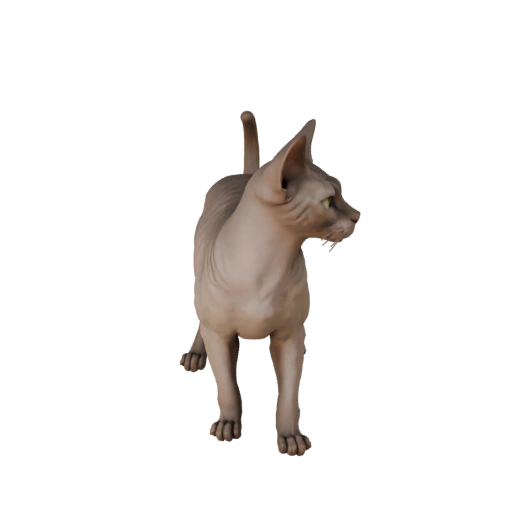 Modelo 3D Gato Sphynx Baixo Poli - Asset de Jogo Unity com FBX | PBR