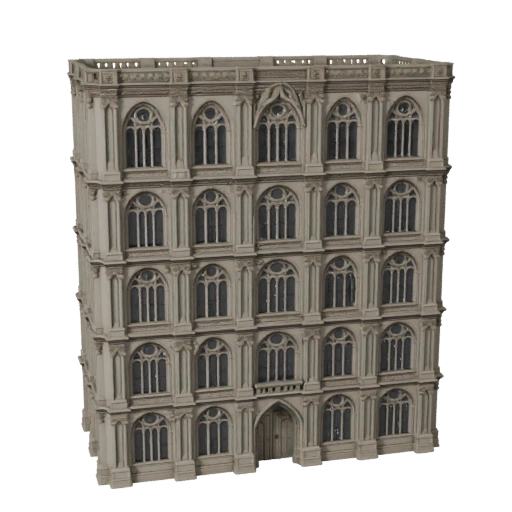 Fachada Gótica Imprimível STL Modelo 3D - Asset de Escala