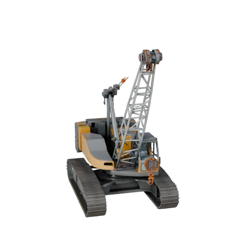 Modèle 3D de grue sur chenilles pour Unity - Asset de jeu low poly