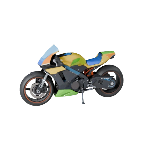 Modelo 3D de Moto Cyberpunk de Desenho Animado para Jogos Estilizados