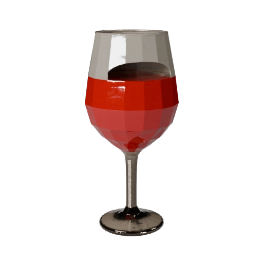Asset 3D de Taça de Vinho para Motores Unity e Realtime