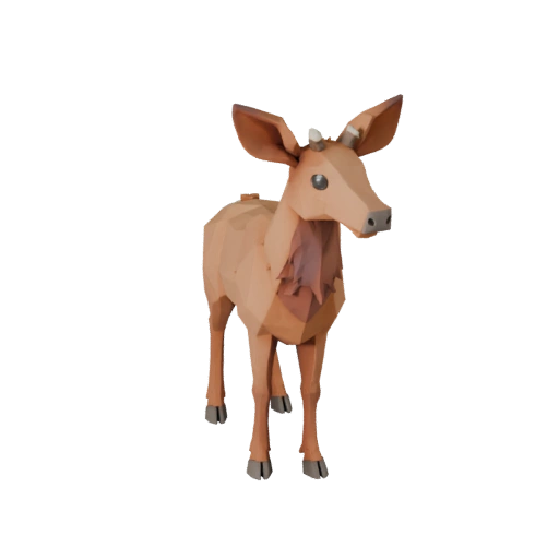 Low Poly Elk 3D Model - Unity Game Asset with FBX | Royalty-Free