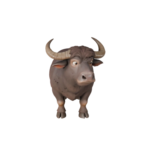 Cartoon Water Buffalo 3D Model - Stylized Asset for Animation