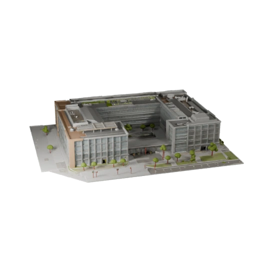 Low Poly Tech Campus Office 3D Model for Games & VR
