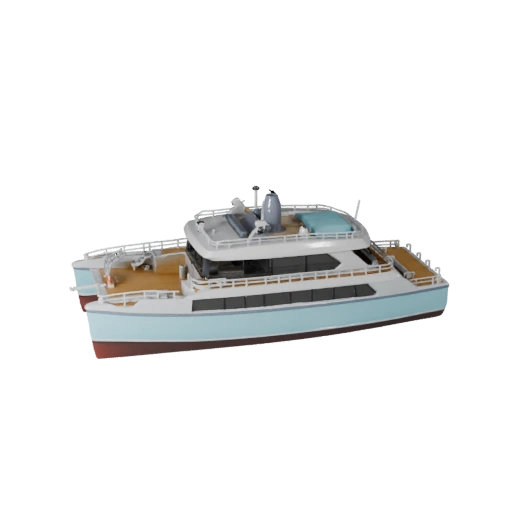 Modello 3D Catamarano per Blender - Asset Pronto per il Rendering