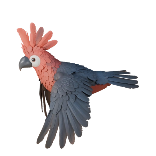 Modelo 3D de Cacatua para Blender - Asset PBR com Texturas | PBR