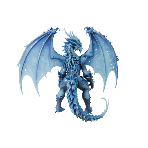 High Poly Ice Dragon 3D Model - Detailed STL Asset for Printing