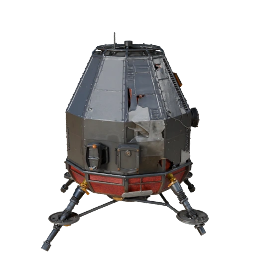 Modelo 3D de Módulo Lunar Pronto para Jogo para Jogos em Tempo Real - PBR