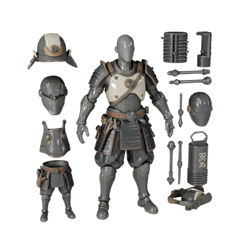 Cyberpunk Armored Samurai Character Model - Rigged