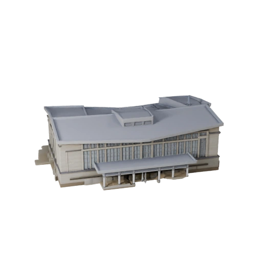 Centre de convention low poly 3D pour jeux et RV