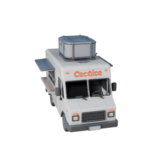 Modelo STL Imprimível de Caminhão de Comida - Exibição Colecionável (Legacy)