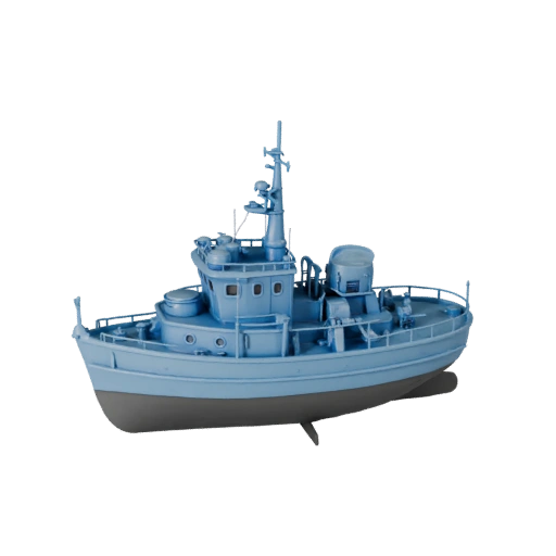 Printable Vintage Patrol Boat STL 3D Model - Display