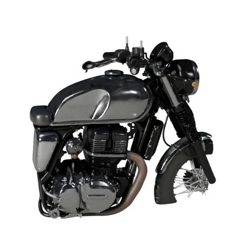 High Poly Vintage Motorcycle 3D Model for Studio Renders