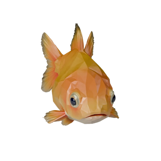 Low Poly Goldfish 3D Model - Unity Game Asset with FBX | PBR