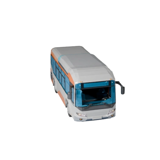 Low Poly Futuristic Bus 3D Model for Unity & Unreal