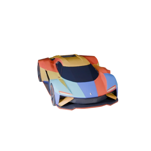 Cartoon Futuristic Car 3D Model for Stylized Games