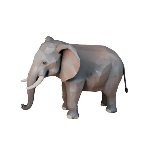 Modelo 3D de Elefante Asiático Baixo Poli - Asset de Jogo Unity com FBX