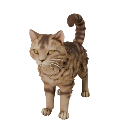 High Poly Cat 3D Model - Detailed STL Asset for Printing | PBR