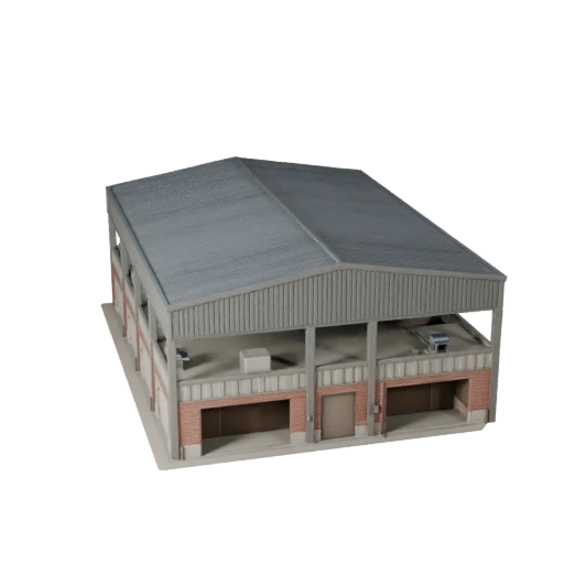 Low Poly Brauerei Gebäude 3D Modell für Echtzeit-Spiel-Asset