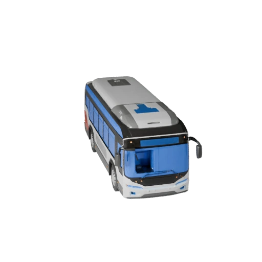 Futuristic Bus 3D Model for Unity - Low Poly Game Asset