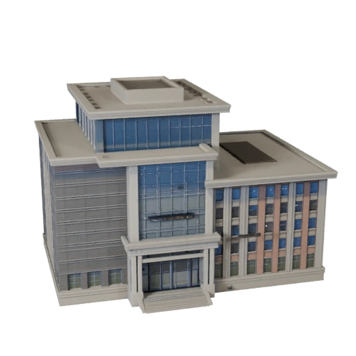 Modello 3D Edificio Libreria Low Poly per Asset di Gioco in Tempo Reale