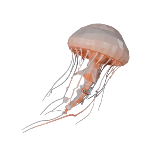 Modèle 3D Méduse Low Poly - Asset de Jeu Unity avec FBX | PBR