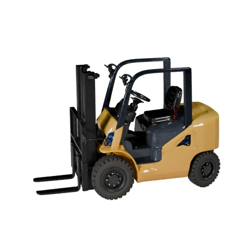 Modelo 3D de Carro Elevador Alto Poligonagem para Renderizações de Estúdio Ativo PBR