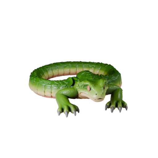 High Poly Green Anaconda 3D Model - Detailed STL Asset for Printing