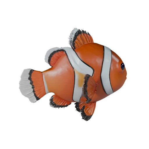 High Poly Clownfish 3D Model - Detailed STL Asset for Printing