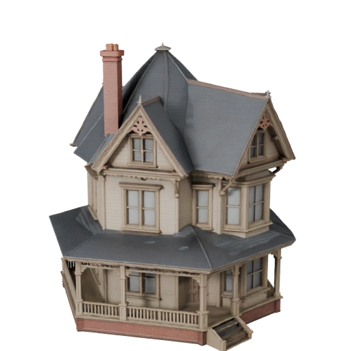 Printable Victorian House STL 3D Model - Scale Asset