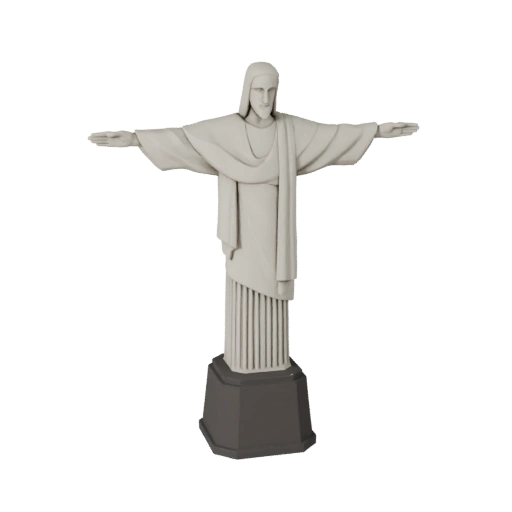 Low Poly Christ the Redeemer 3D Model for Games & VR