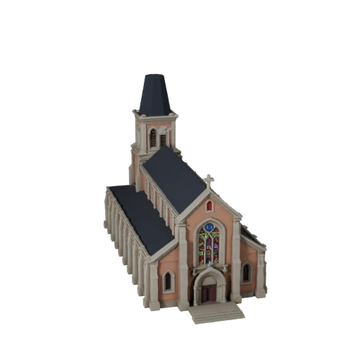 Low Poly Church 3D Model for Realtime Games and VR