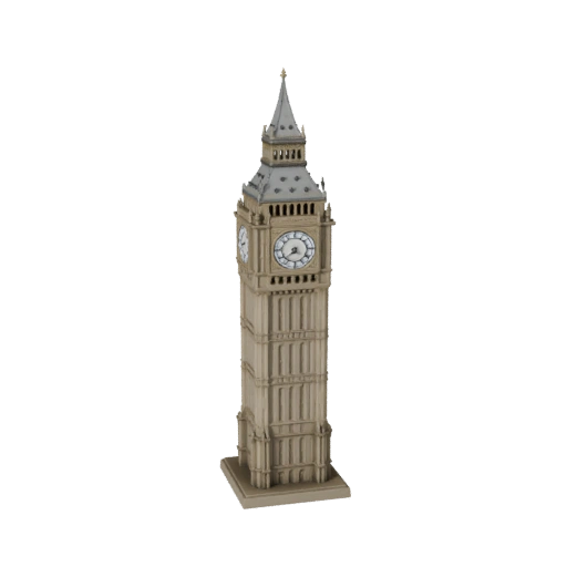 Modelo 3D STL Big Ben Grande Imprimível - Asset de Escala Imprimível