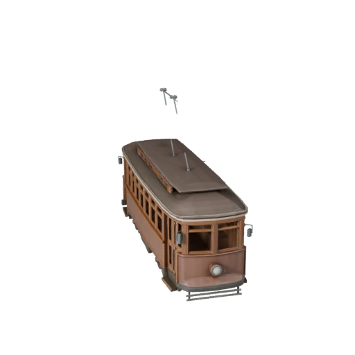 Low Poly Vintage Tramcar 3D Model for Unity & Unreal