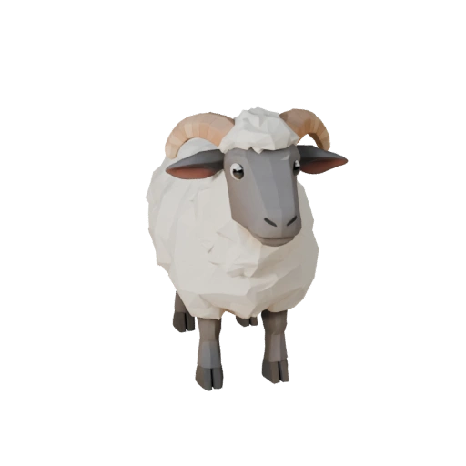 Modelo 3D de Oveja Poligonal Bajo - Asset de Juego para Unity con FBX | Libre de Regalías