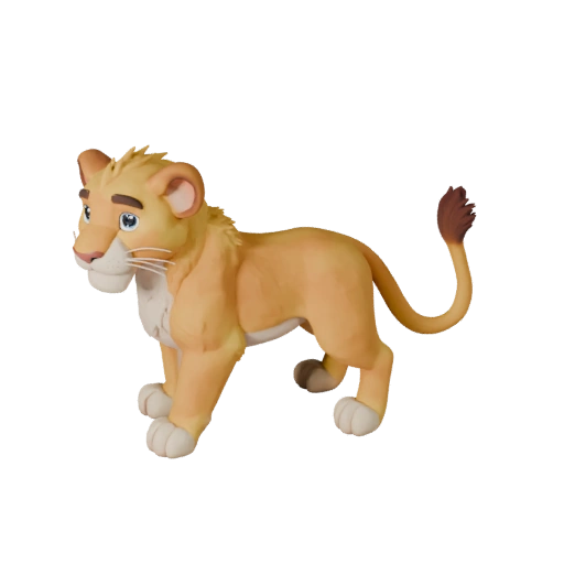 Cartoon Lioness 3D Model - Stylized Asset for Animation | PBR