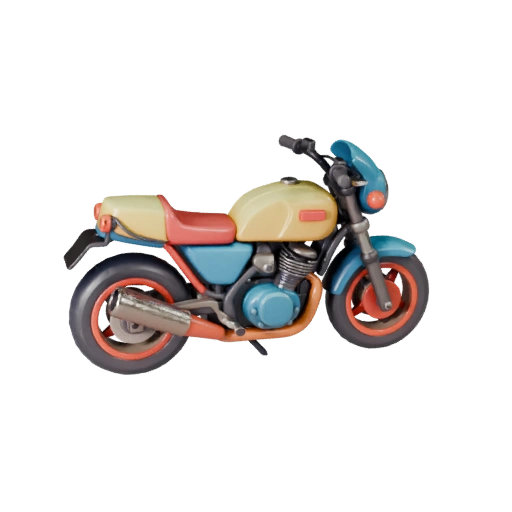 Modelo 3D de Motocicleta Retro - Activo Estilizado Polygonal Bajo para Juegos