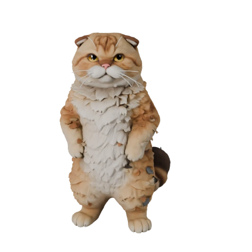 Modèle 3D Scottish Fold Dessin Animé - Asset Stylisé pour Animation