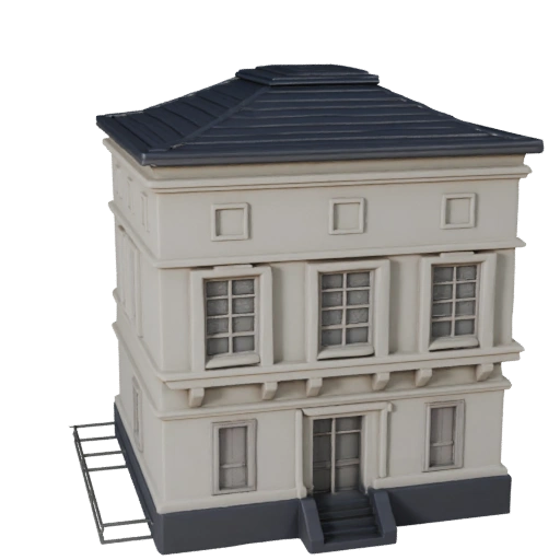 Printable Mediterranean House STL 3D Model - Scale Asset