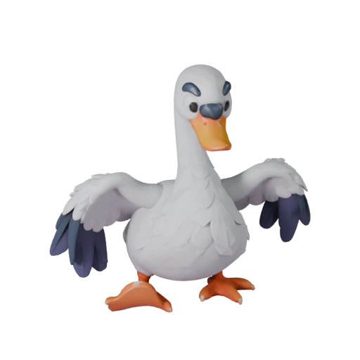 Cartoon Swan 3D Model - Stylized Asset for Animation | Royalty-Free