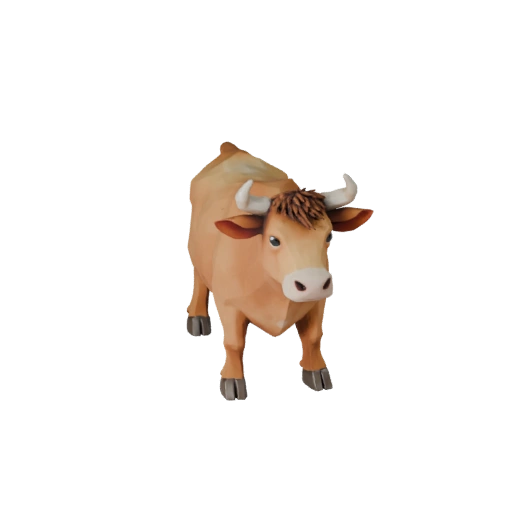 Modelo 3D de Vaca Baixo Poli - Asset para Jogo Unity com FBX | Royalty-Free