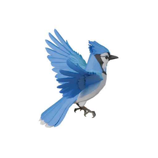 High Poly Blue Jay 3D Model - Detailed STL Asset for Printing