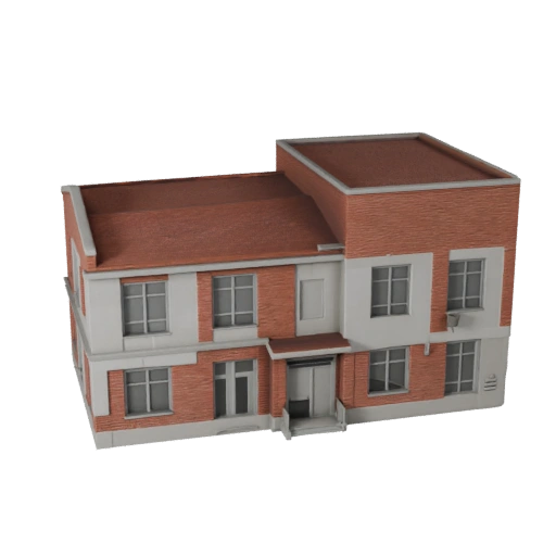 Maison préfabriquée low poly 3D pour jeux temps réel et RV