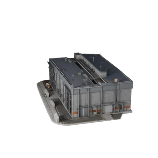 Stilisierte Rechenzentrumsgebäude 3D-Modell - Spiel-Asset