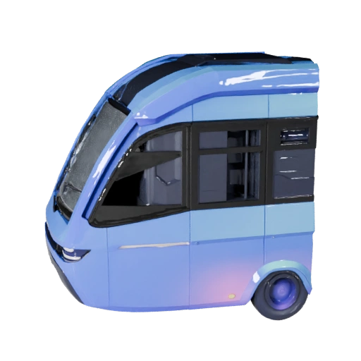 High Poly Futuristic Bus 3D Model for Studio Renders