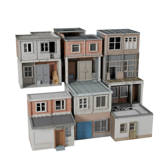Модульный комплект деревни 3D модель для Blender - Рендер-ассет