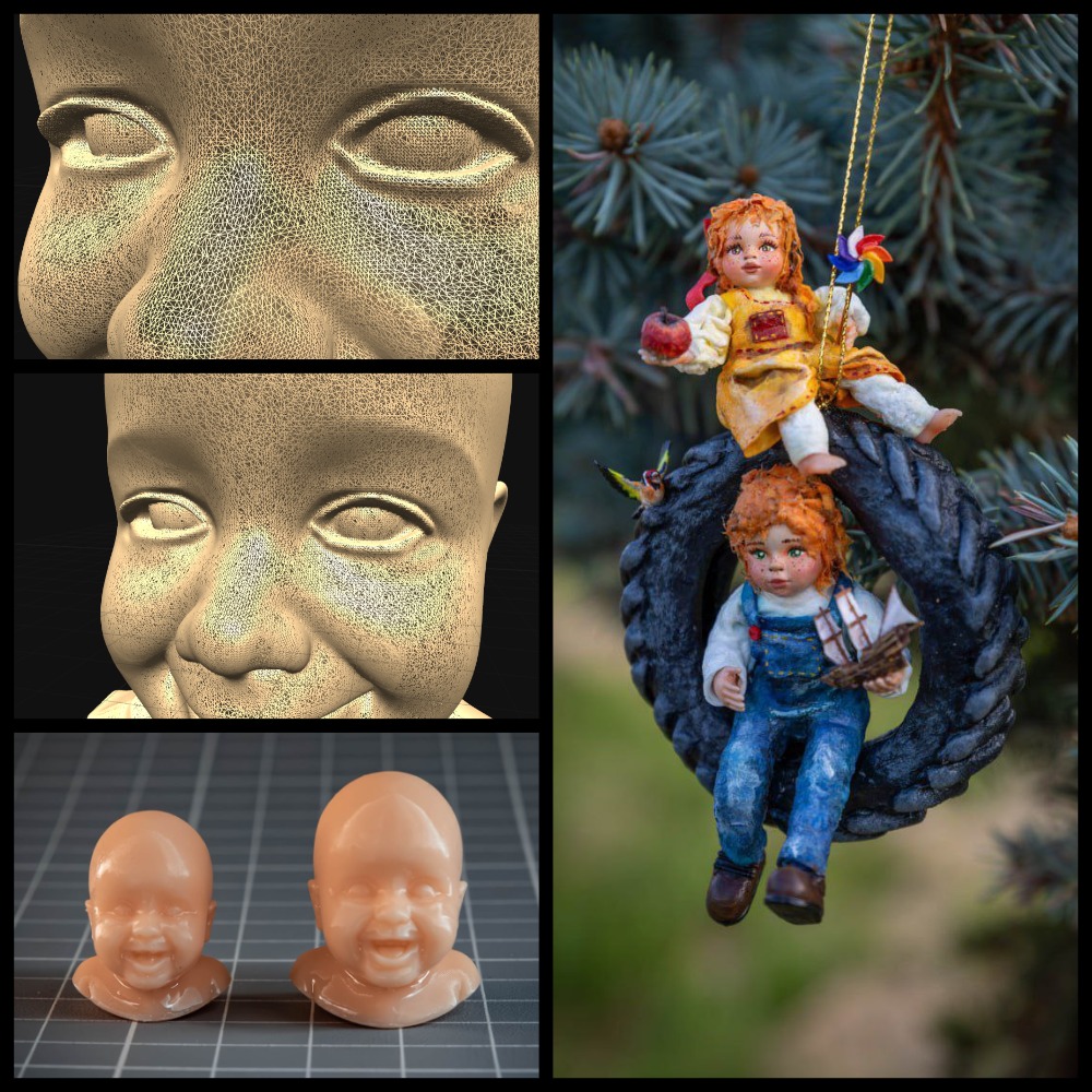 Creation process collage
